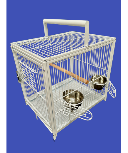 Parrot-Supplies Premium Parrot Travel Cage - White Parrot-Supplies Premium Parrot Travel Cage - White